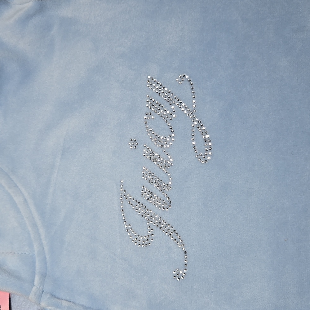 Juicy Couture Velour Tracksuit Baby Blue With Rhinestones Large - Picture 7 of 9